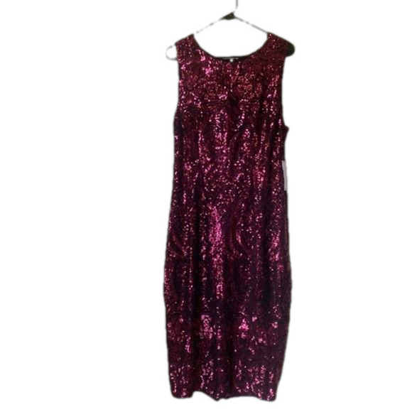 Premier Amour Embellished Sequin Party Cocktail  Sleeveless Crew Neck Size 14 - Picture 3 of 17